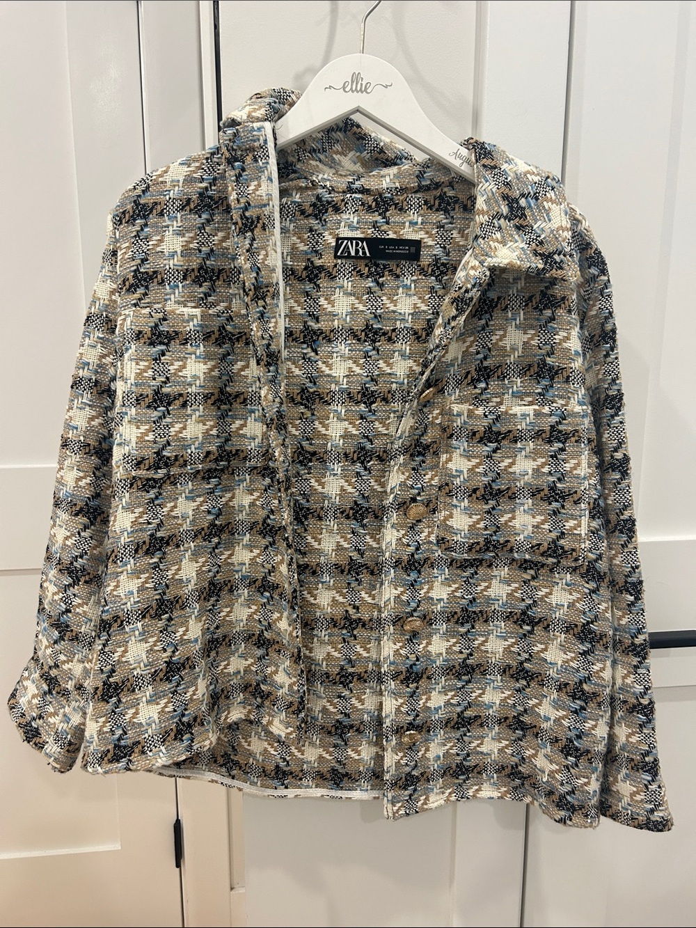 ZARA Plaid Jacket in Brown & Blue Like New